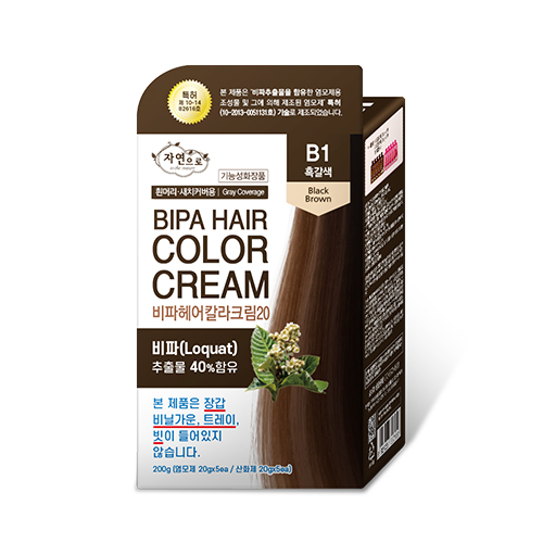 [덕용]NEW자연으로 비파 헤어컬러크림20_B1흑갈색 NEW BIPA HAIR COLOR CREAM/DARK BROWN