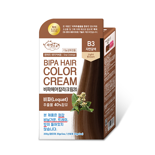 [덕용]NEW자연으로 비파 헤어컬러크림20_B3자연갈색 NEW BIPA HAIR COLOR CREAM/DARK BROWN
