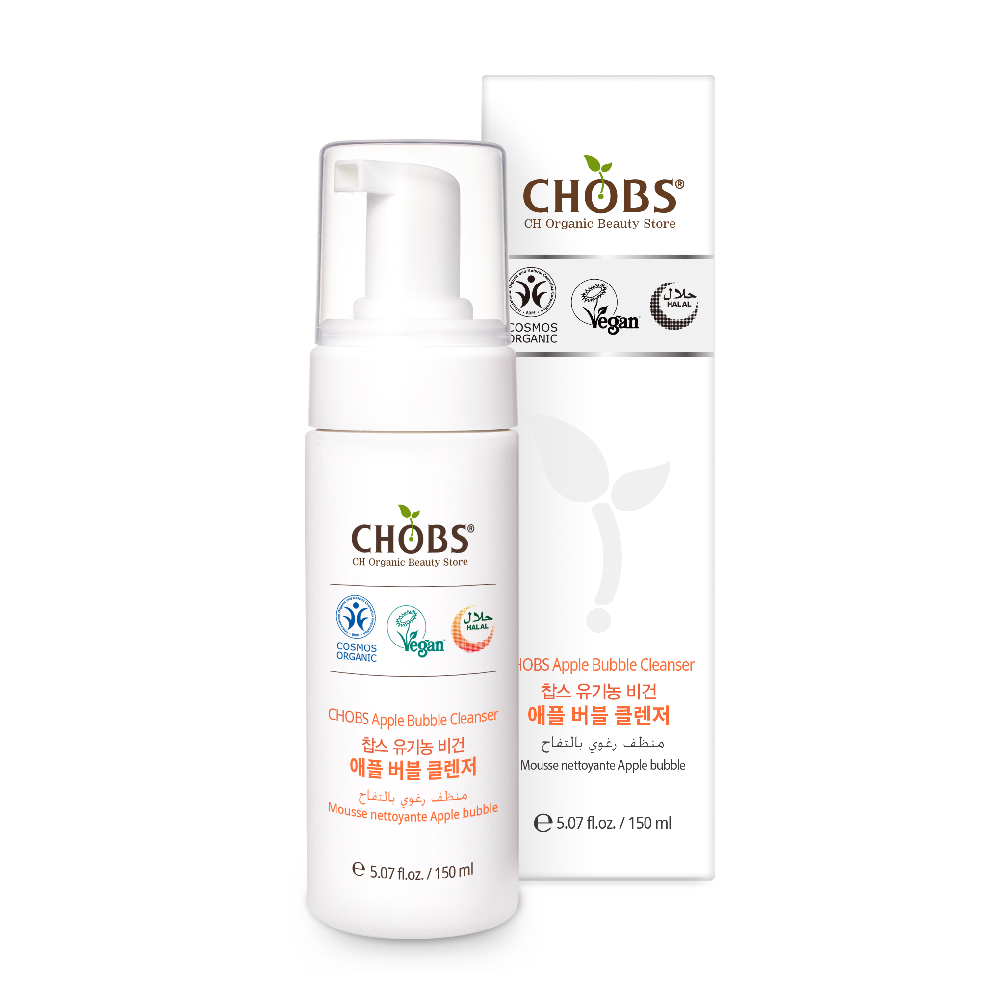 [BDIH]CHOBS()     Ŭ 150ml (150ml)
 CHOBS Organic Vegan Apple Bubble Cleanser 150ml