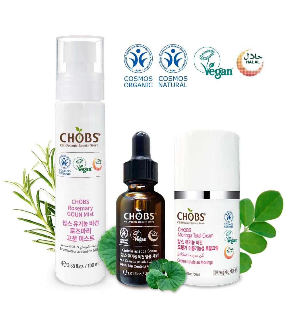 [հƮ]CHOBS() Ǯ30ml,̽Ʈ100ml,Żũ50ml
 [Skin care set] CHOBS Centella Asiatica Serum, Moringa Total Cream,Rosemary Goun Mist