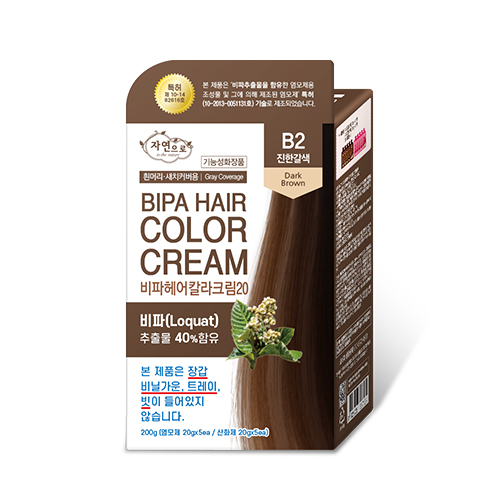 [덕용]NEW자연으로 비파 헤어컬러크림20_B2진한갈색 NEW BIPA HAIR COLOR CREAM/DARK BROWN