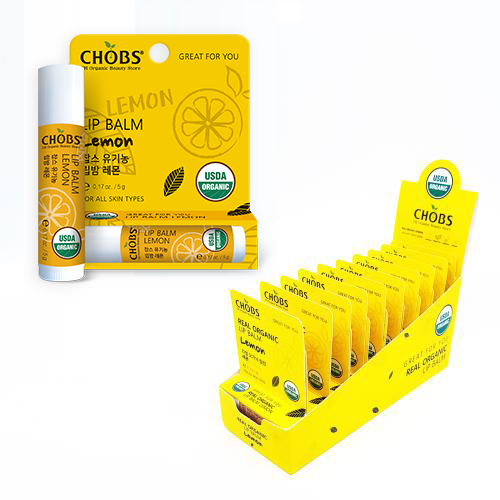 [USDA]CHOBS()    (5g*20EA/1RRP BOX)
 [USDA]CHOBS Organic Lip Balm Lemon Retail Ready Package