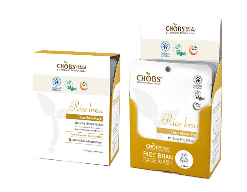[BDIH]()  Ұ ũ(25mlX15) (RRP(25mlX15))
 CHOBS Organic Vegan Rice Bran Face Mask Pack 25ml*15ea
