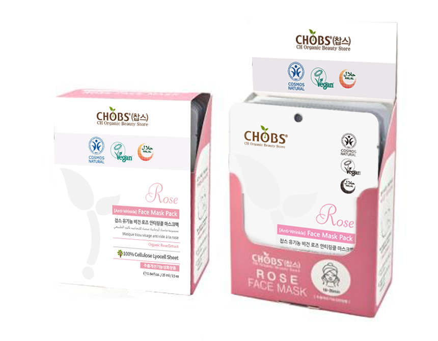 [BDIH]CHOBS()   ƼŬũ(ָɼ)(25mlX15) (RRP(25mlX15))
 CHOBS Organic Vegan Rose Anti Wrinkle Face Mask Pack 25ml*15ea