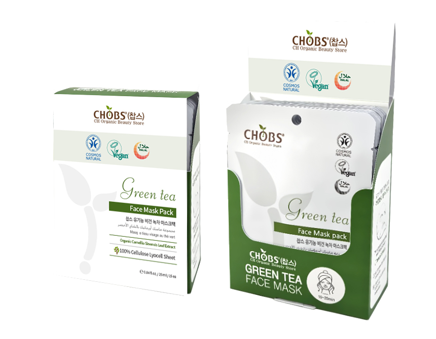 [BDIH]CHOBS()   ũ(̰/25mlX15) (RRP(25mlX15))
 CHOBS Organic Vegan Green Tea Face Mask Pack(25ml*15ea)